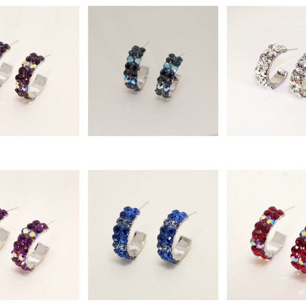Swarovski Elements Hoop Earrings (Several Colors)